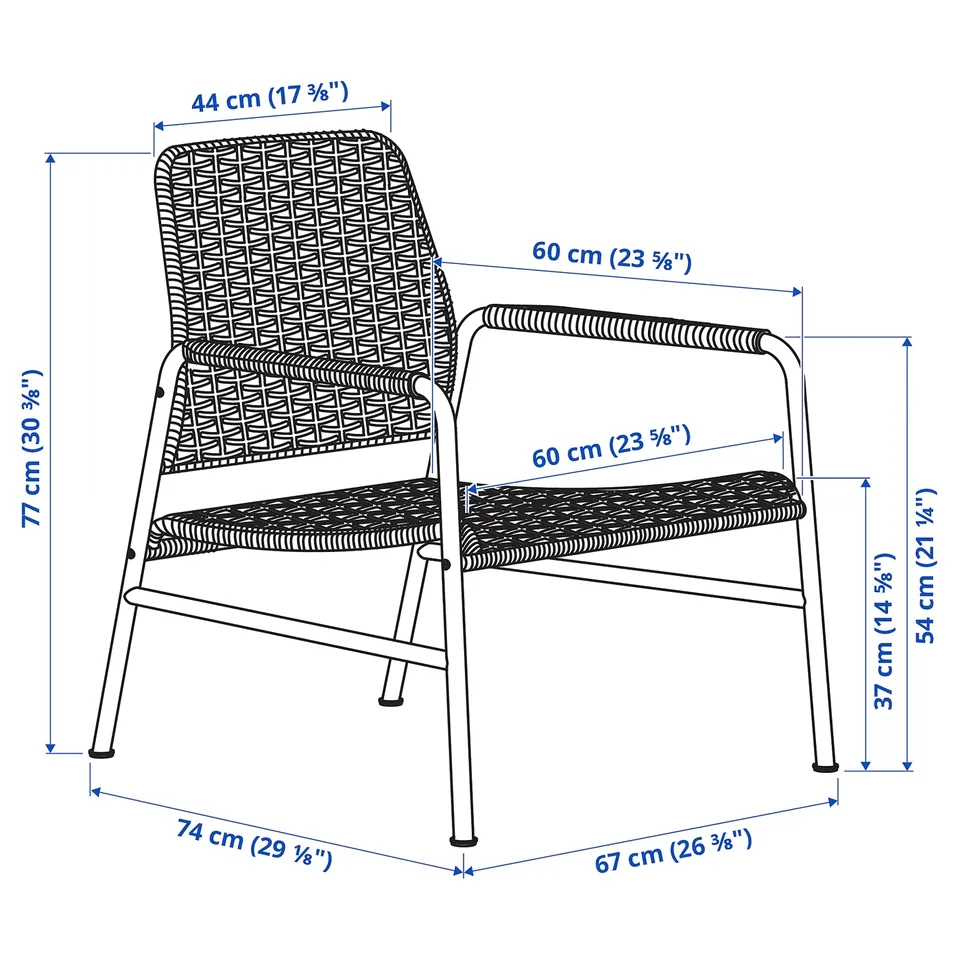 Illustration with measurements for the product: ULRIKSBERG.