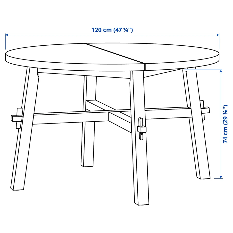 SKOGSTA Table and 4 chairs, acacia/black/acacia, 120 cm