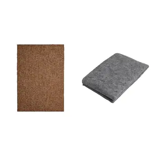 LYDERSHOLM/STOPP set: rug flatwoven, in/outdoor + rug underlay with anti-slip, medium brown, 160x230 cm