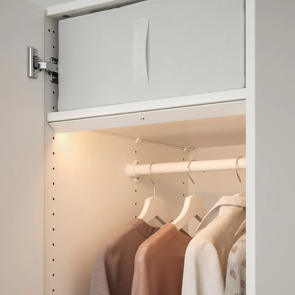 Wardrobe led light automatically illuminates interior for visibility.