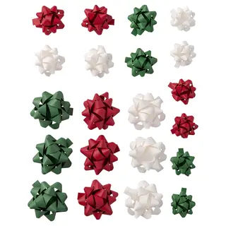 VINTERFINT gift bow, set of 21, mixed sizes/mixed colours