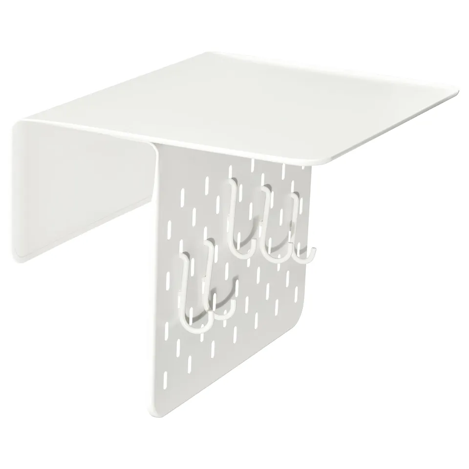 KRAMPHULT / SKÅDIS Armrest tray with hook, white metal/white