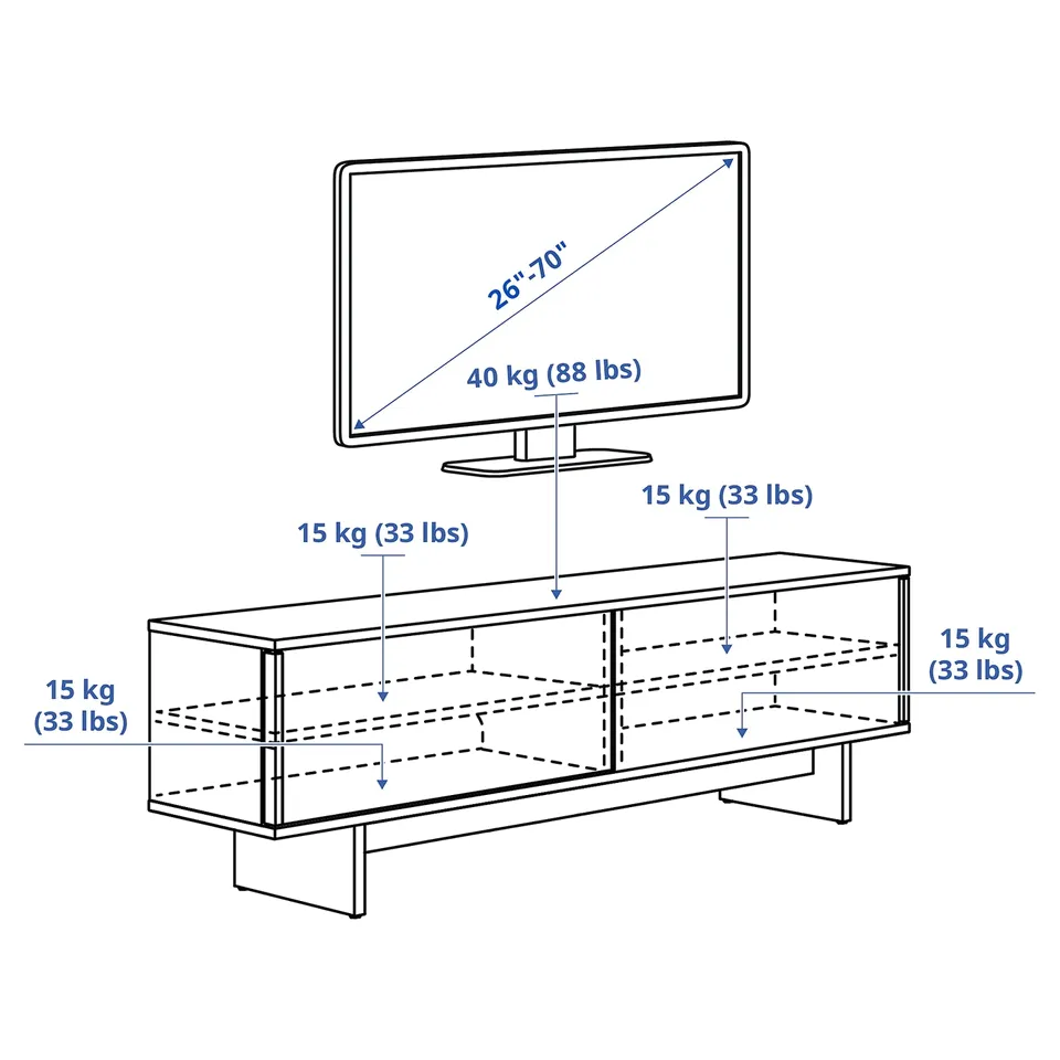 STOCKHOLM 2025 TV bench with sliding doors, oak veneer, 179x42x56 cm