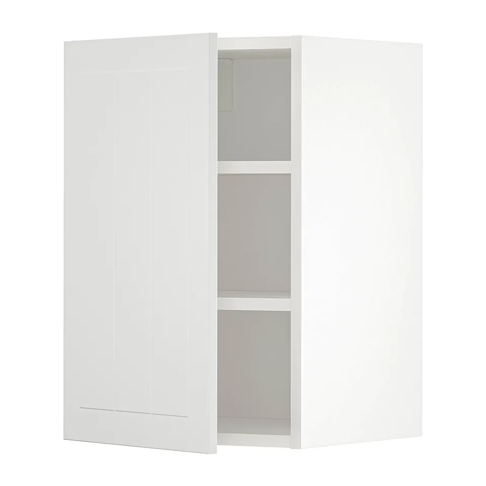 METOD kitchen unit in white with shelves, modern design.
