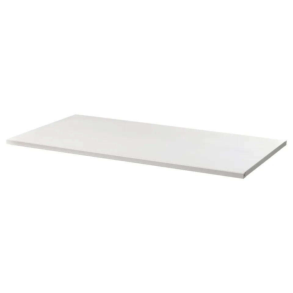 JOSTEIN white metal shelf, rectangular, powder-coated, durable and easy to clean. Suitable for indoor and outdoor use.