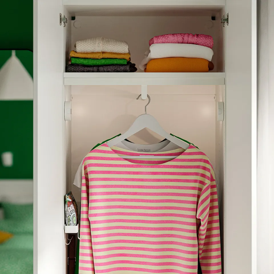 LASTARE Wardrobe combination, white, 100x42x201 cm