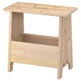 PERJOHAN stool with storage, pine, Width 49 x Depth 28 x Height 45 cm
