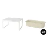 NOJIG/VARIERA set: shelf insert + organiser x2, white + plastic/beige, 32x28x16 cm