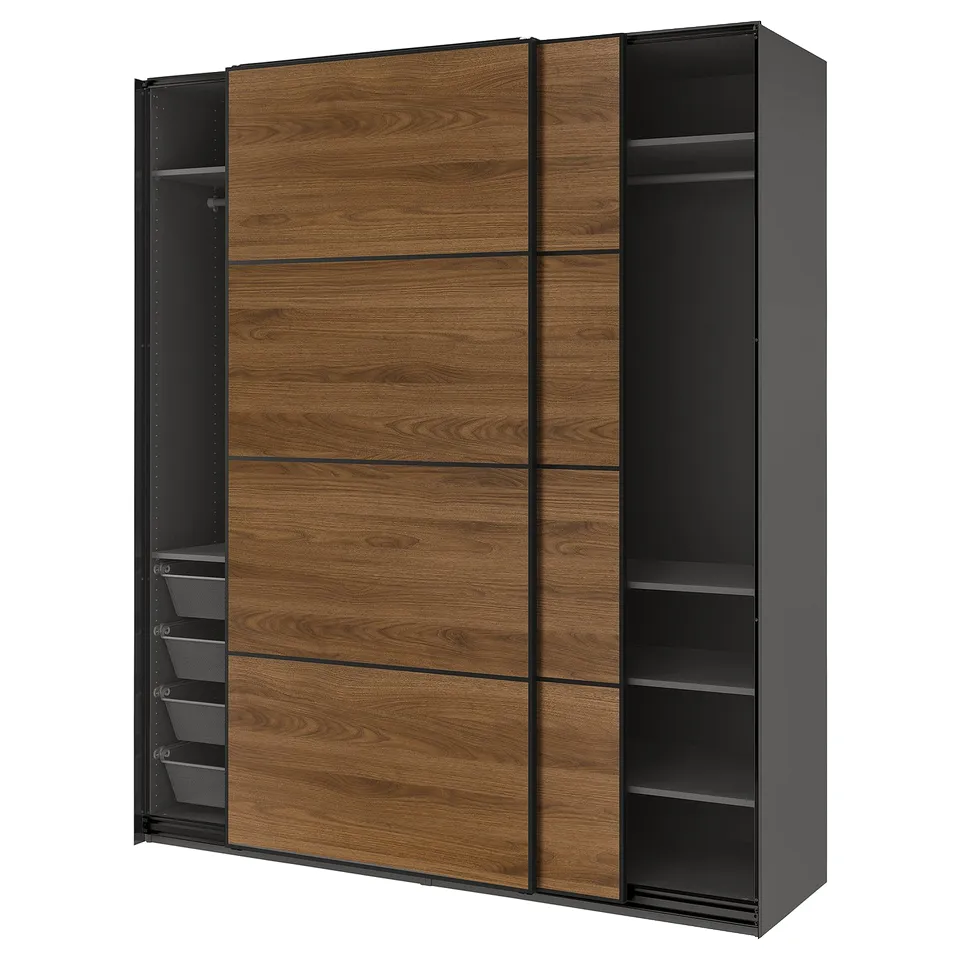 PAX / MEHAMN Wardrobe with sliding doors
