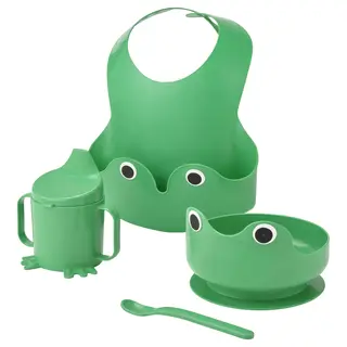 MATA 4-piece eating set, bright green
