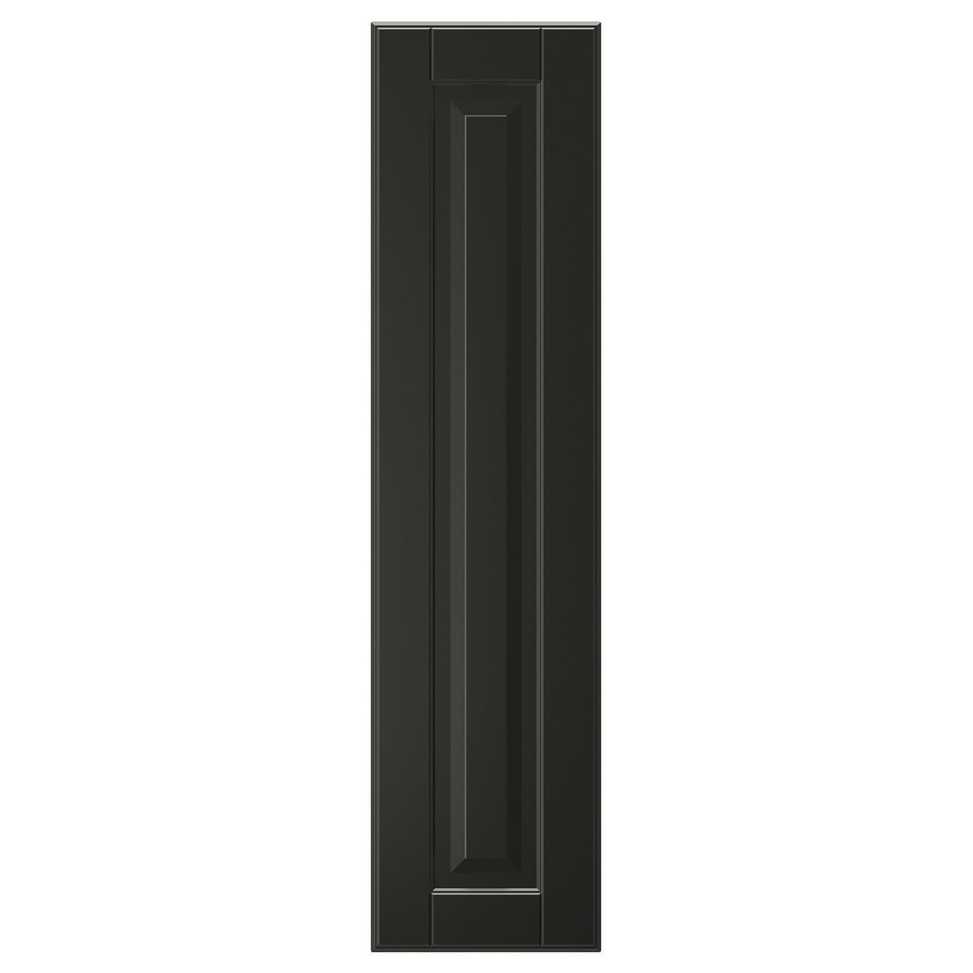 Black BODBYN cabinet door with bevelled edge.
