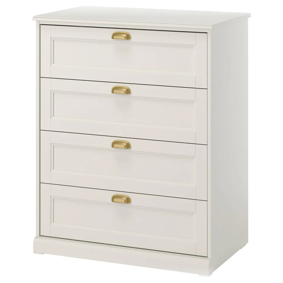 FÅGELFJÄLLET Chest of 4 drawers, off-white, 82x51x101 cm