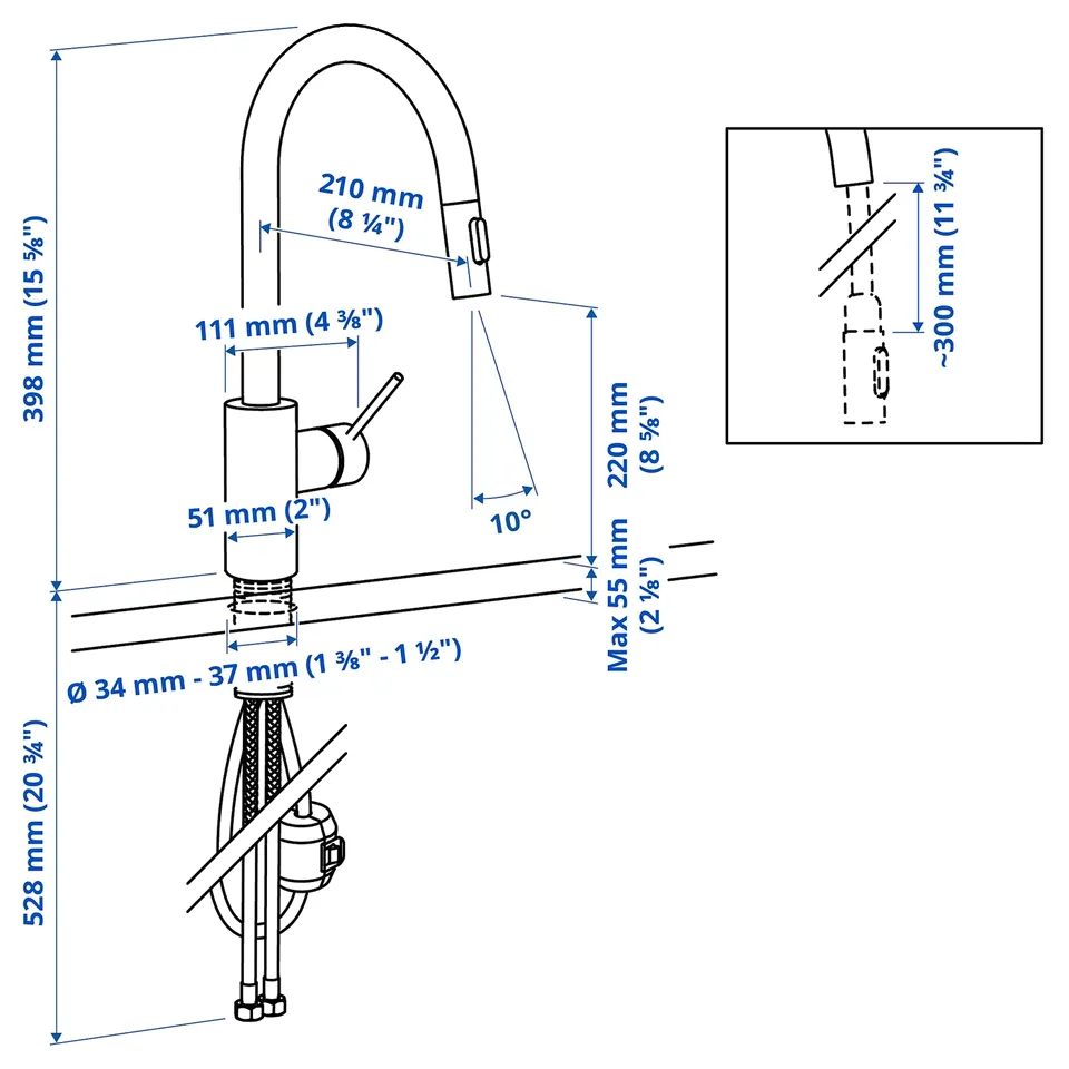part: SALLSJÖN kitchen mixer tap pull out w spray