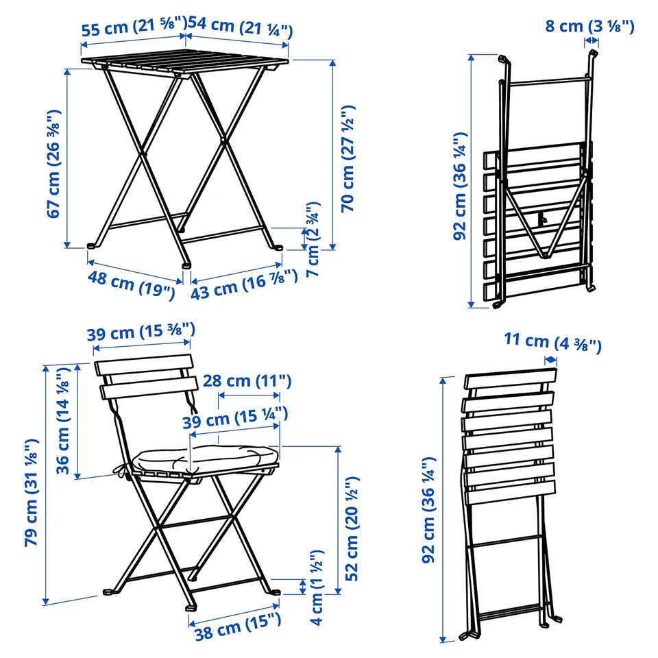Illustration with measurements for the product: TÄRNÖ.