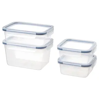IKEA 365 + food container with lid, set of 4, plastic