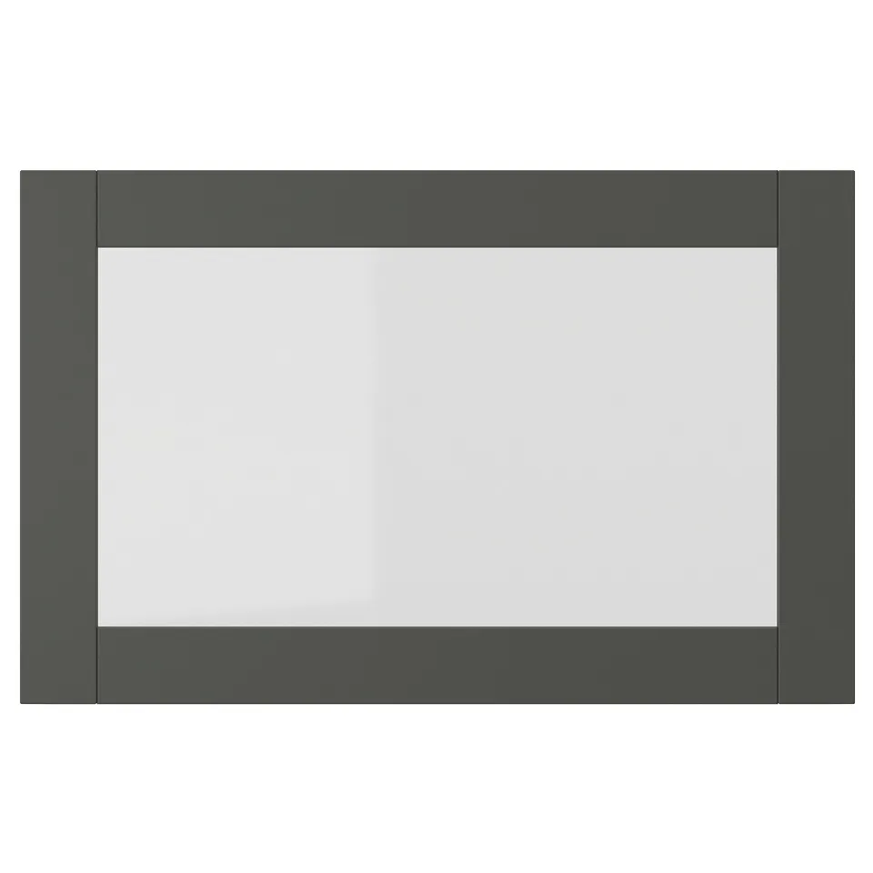 SINDVIK, white cabinet with clear glass, minimalist design, fits traditional and modern styles.