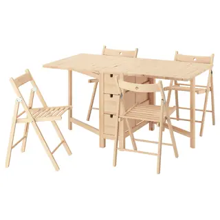 NORDEN / FRÖSVI table and 4 chairs, birch/beech, 26/89/152 cm