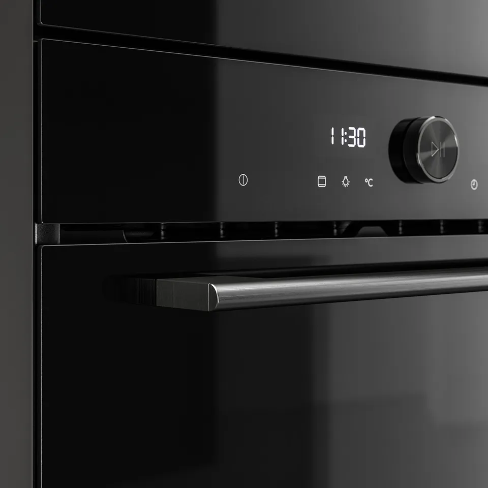 SPJUTBO True fan oven, added steam function Grill function/black IKEA 500
