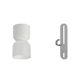 FÖRUT/HAMNFYR set: ceiling lamp + pendant/ceiling lamp hook, white, 14 cm