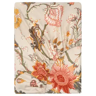 NÄSSELKLOCKA fitted sheet, light grey-beige, 160x200 cm