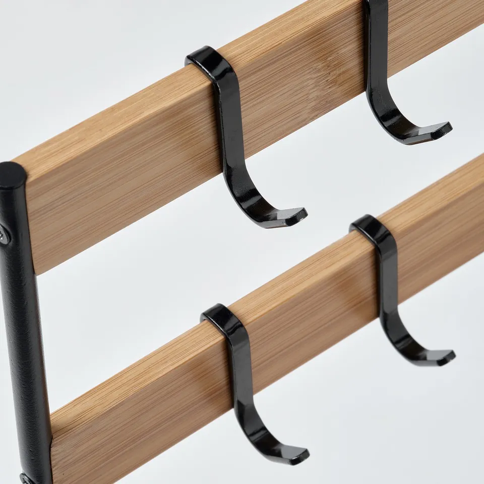 NÅLBLECKA Utensil rack, metal/bamboo for kitchen countertop, 38x13x37 cm