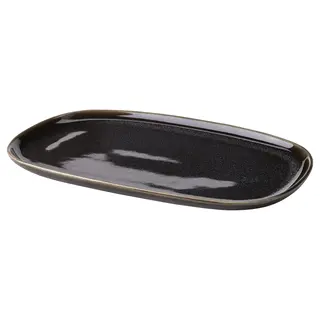 GLADELIG plate, dark grey, 31x19 cm