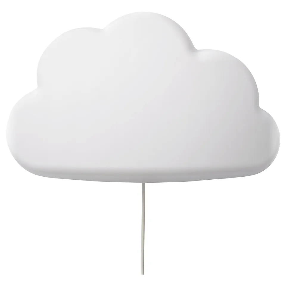 UPPLYST cloud lamp, white, plastic, 3d design, soft light for kids.