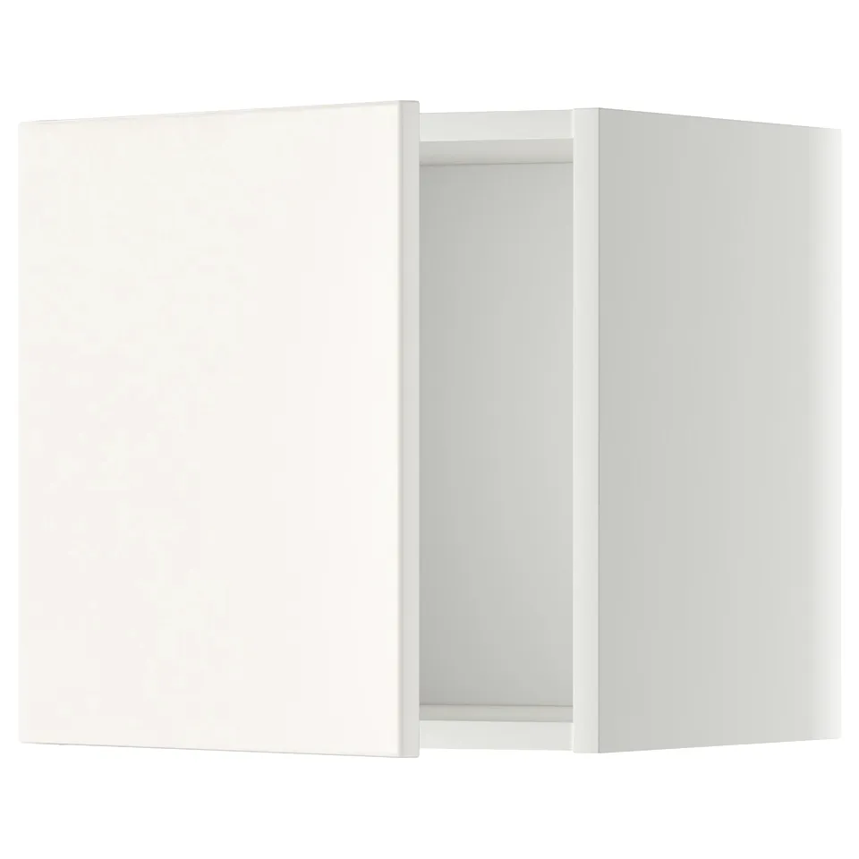 White METOD kitchen cabinet with smooth finish and rectangular shape.