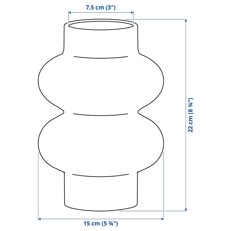 PÄRLHÄGG Vase, beige, 22 cm