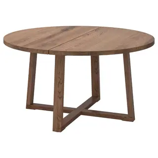 MÖRBYLÅNGA table, oak veneer brown stained, 145 cm