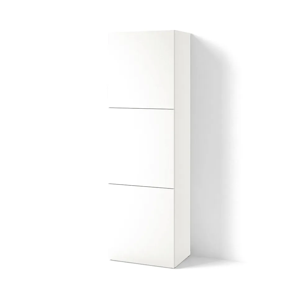 BESTÅ Shelf unit with doors, white Lappviken/white, 60x42x193 cm
