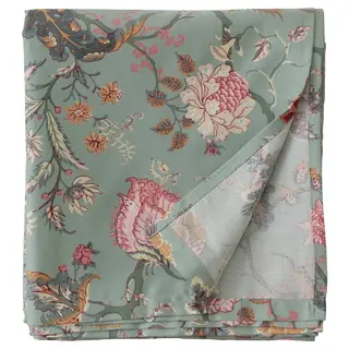 NÄSSELKLOCKA flat sheet, light green-grey/multicolour, Length 260 x Width 150 cm