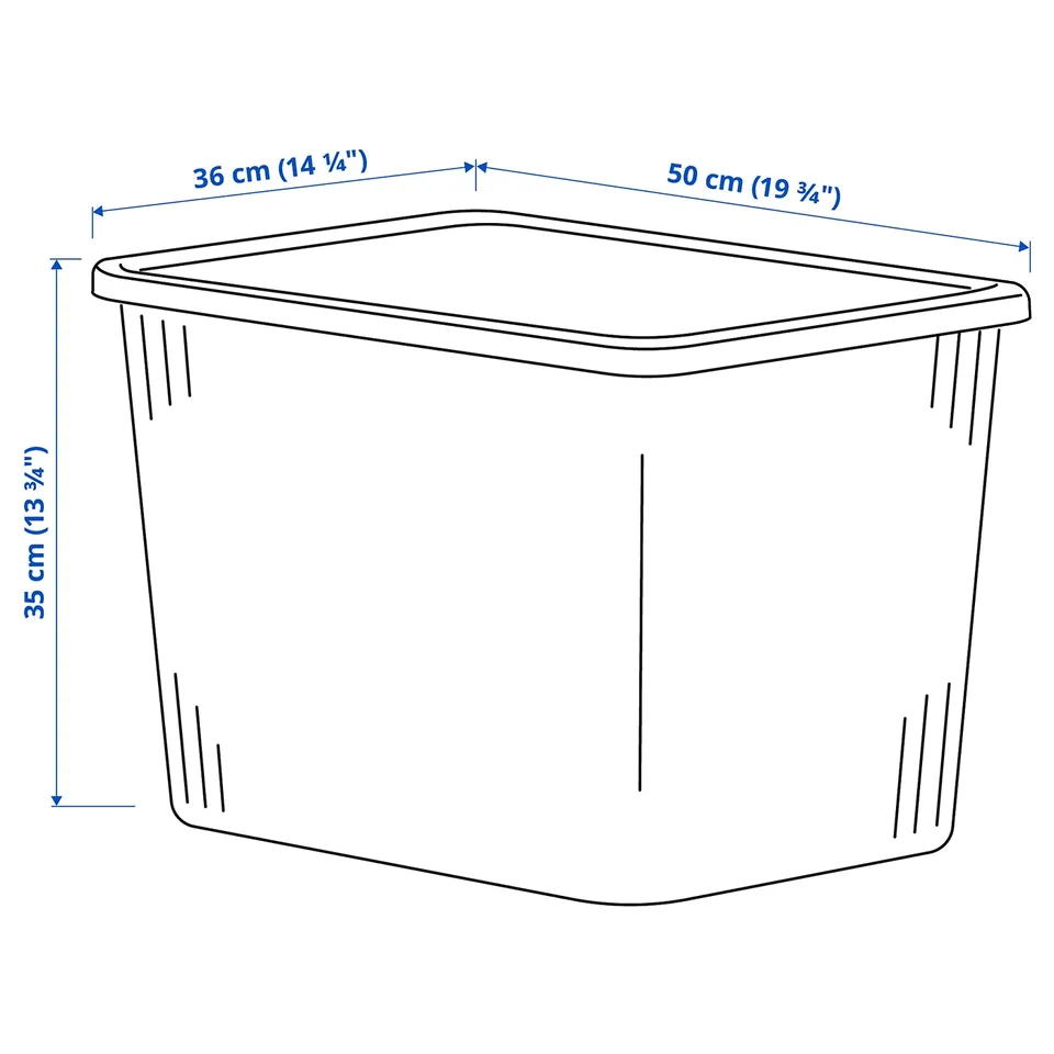 Illustration with measurements for the product: RYKTA.
