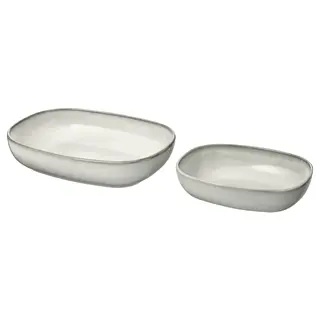 GLADELIG oven dish, set of 2, grey
