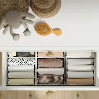 LASTARE/STUK set: chest of 4 drawers + box with compartments x3, white/with top for storage module + white/black, Width 60 x Depth 42 x Height 103 cm