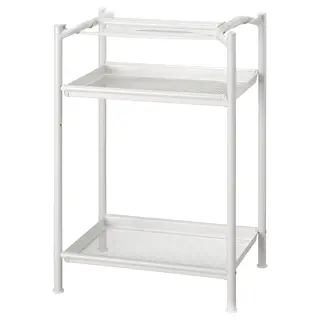 SPÄND table leg with storage, white, Height 70 x Width 35 x Depth 48 cm