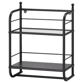 FRÖSJÖN wall shelf, black, 40x51 cm