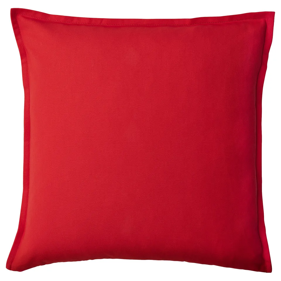 Red GURLI cushion, square, plain.