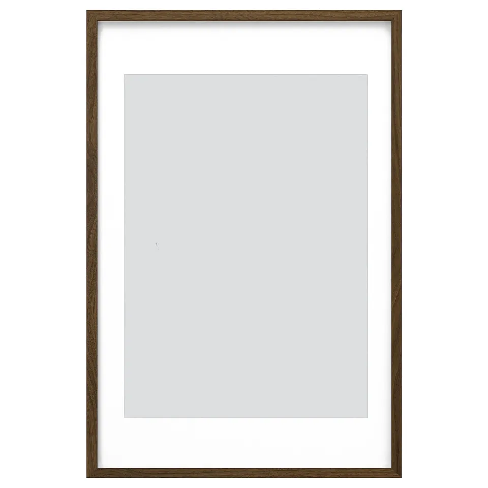 RÖDALM frame shown, brown; modern design, rectangular.