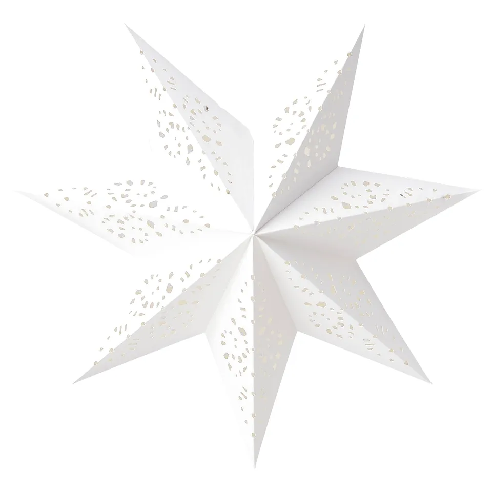 STRÅLA Lamp shade, paper star/lace white, 48 cm