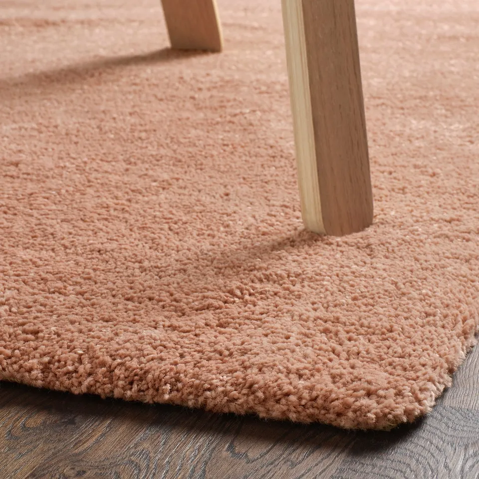 STOENSE Rug, low pile, pale pink, 133x195 cm