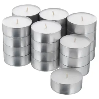 GLIMMA unscented candle in metal cup, 9 hr