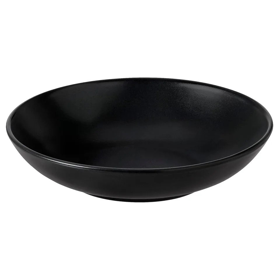 FÄRGKLAR Deep plate, matt dark grey, 19 cm