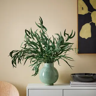 GLANSGRAN/TORKA set: dried plants + vase, bunch/green + light green, Height 70 cm
