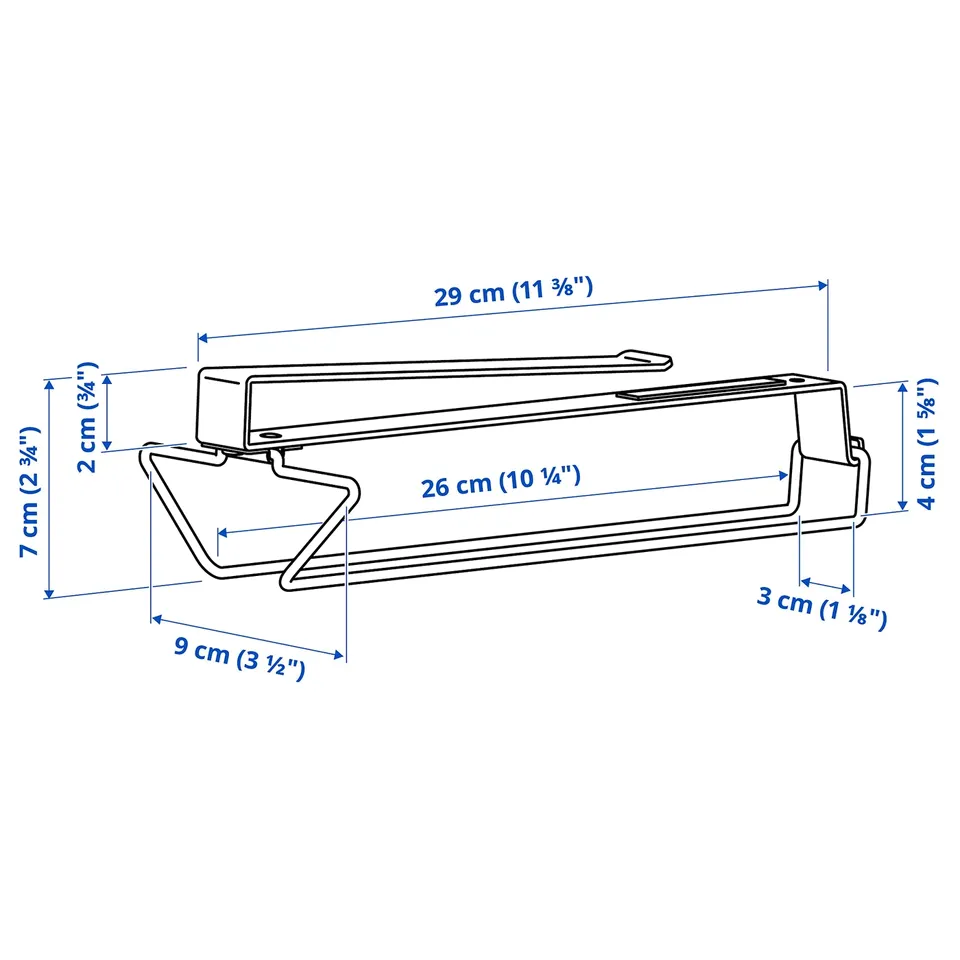 Illustration with measurements for the product: PÅLYCKE.