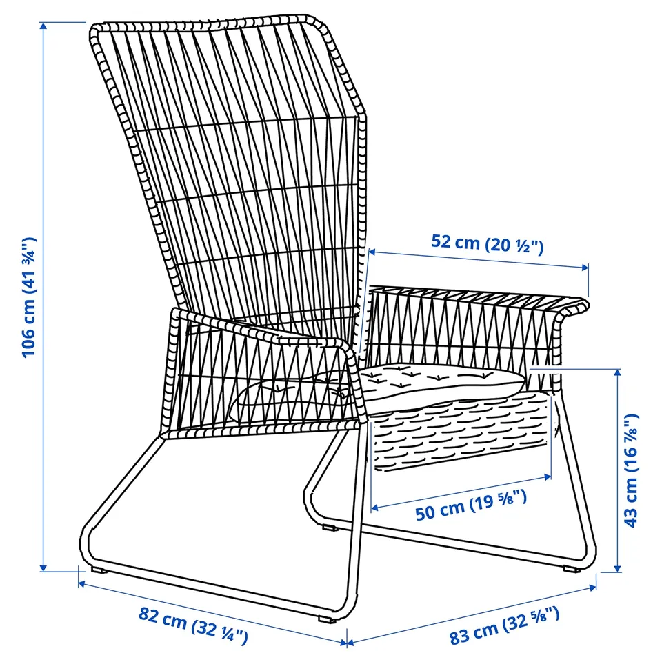 Illustration with measurements for the product: TALLSKÄR.