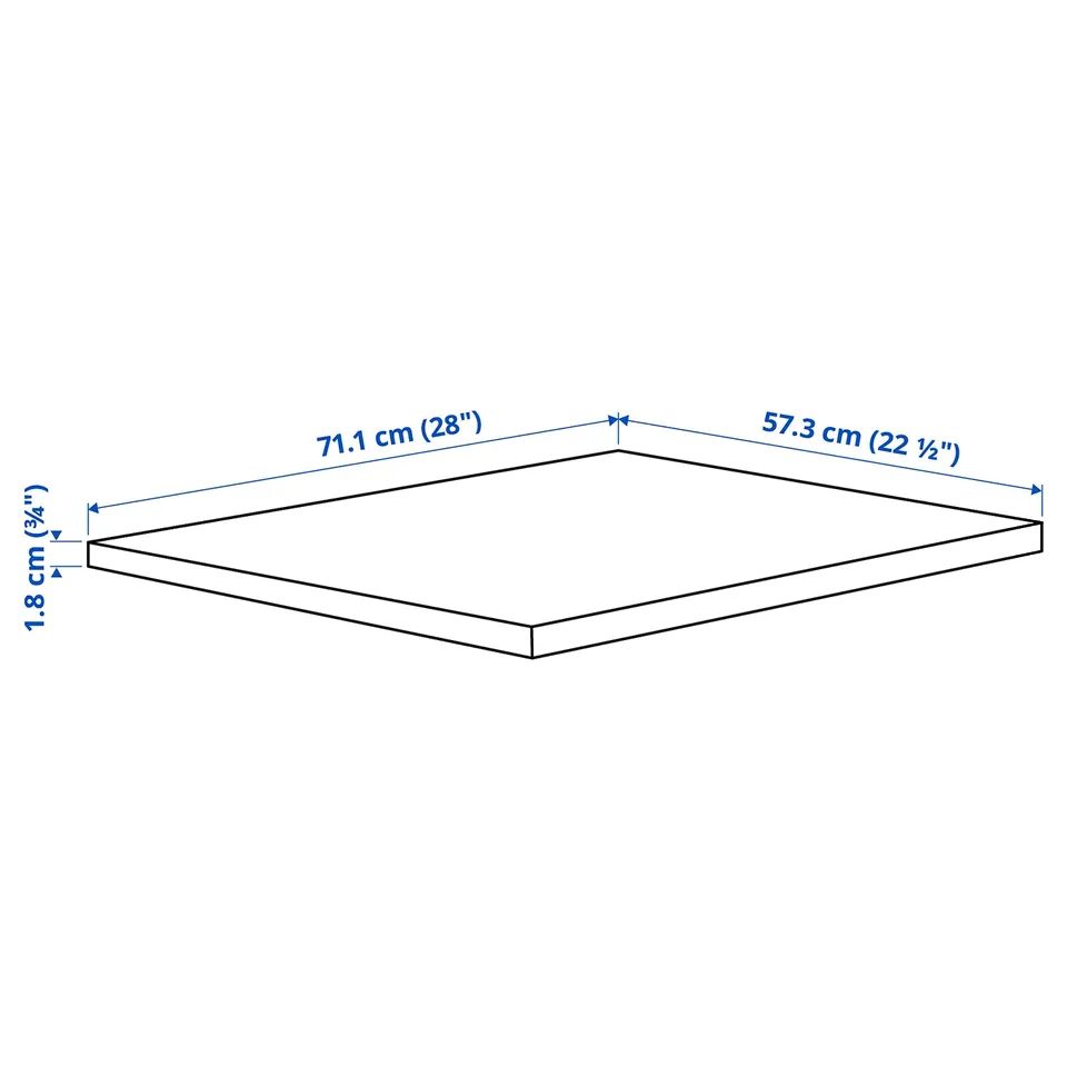 Illustration with measurements for the product: KOMPLEMENT.