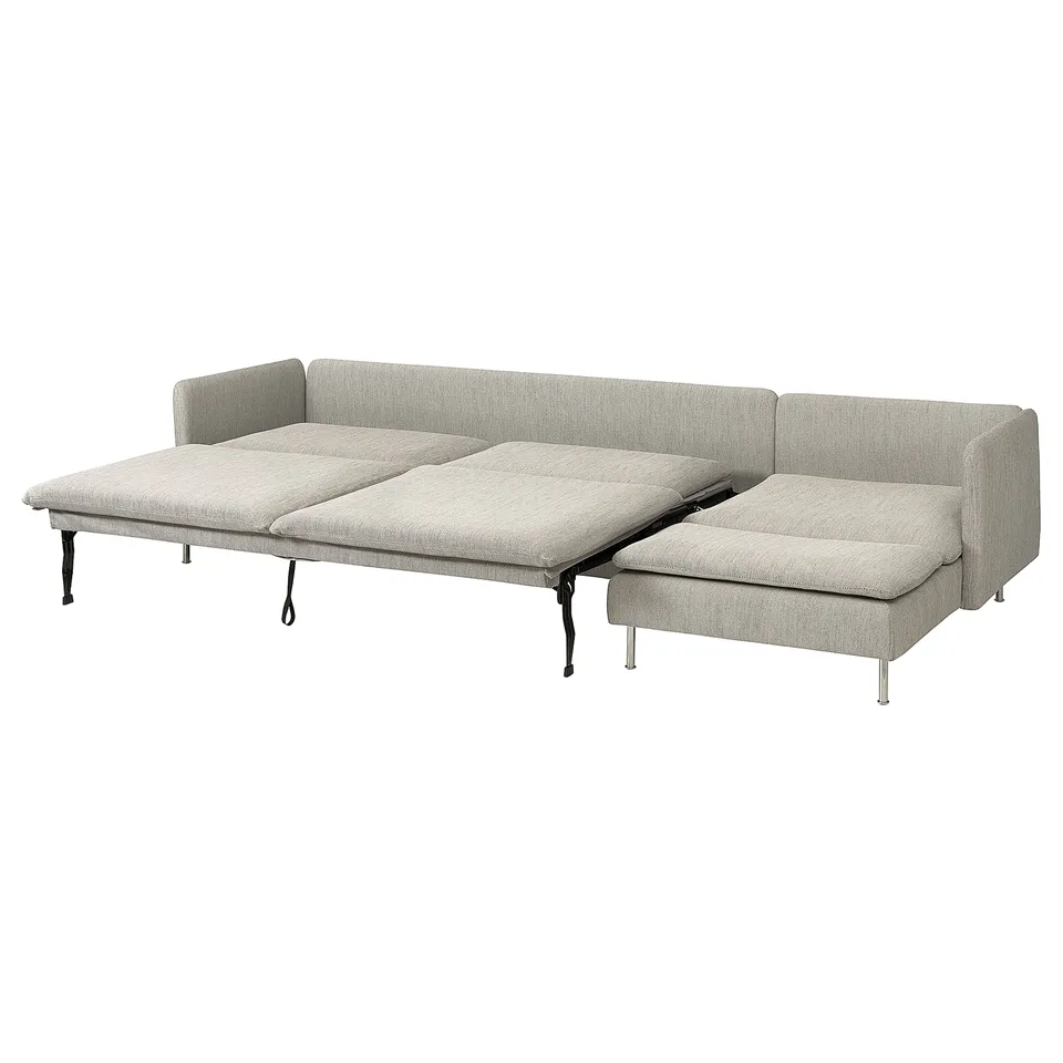 SÖDERHAMN light grey sofa bed, modern minimalist design, deep seating, convertible.