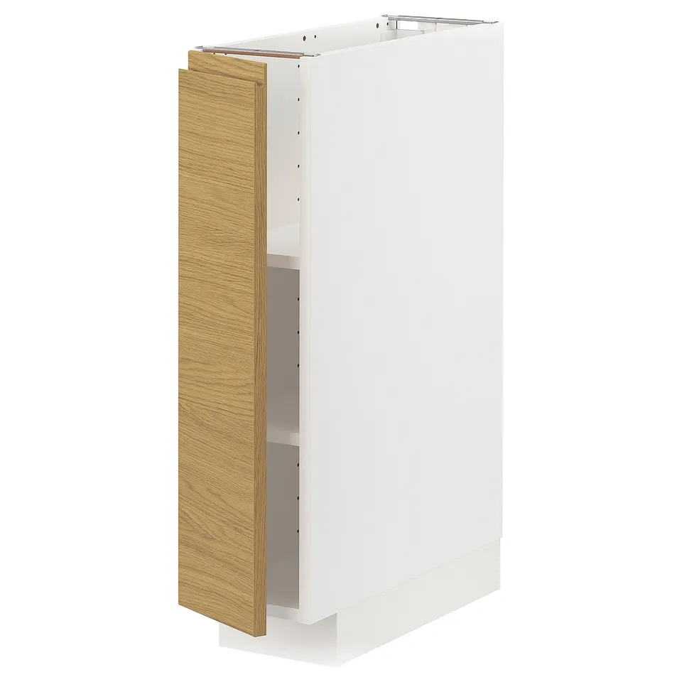 METOD kitchen cabinet. White & light wood. Modern minimalist design.