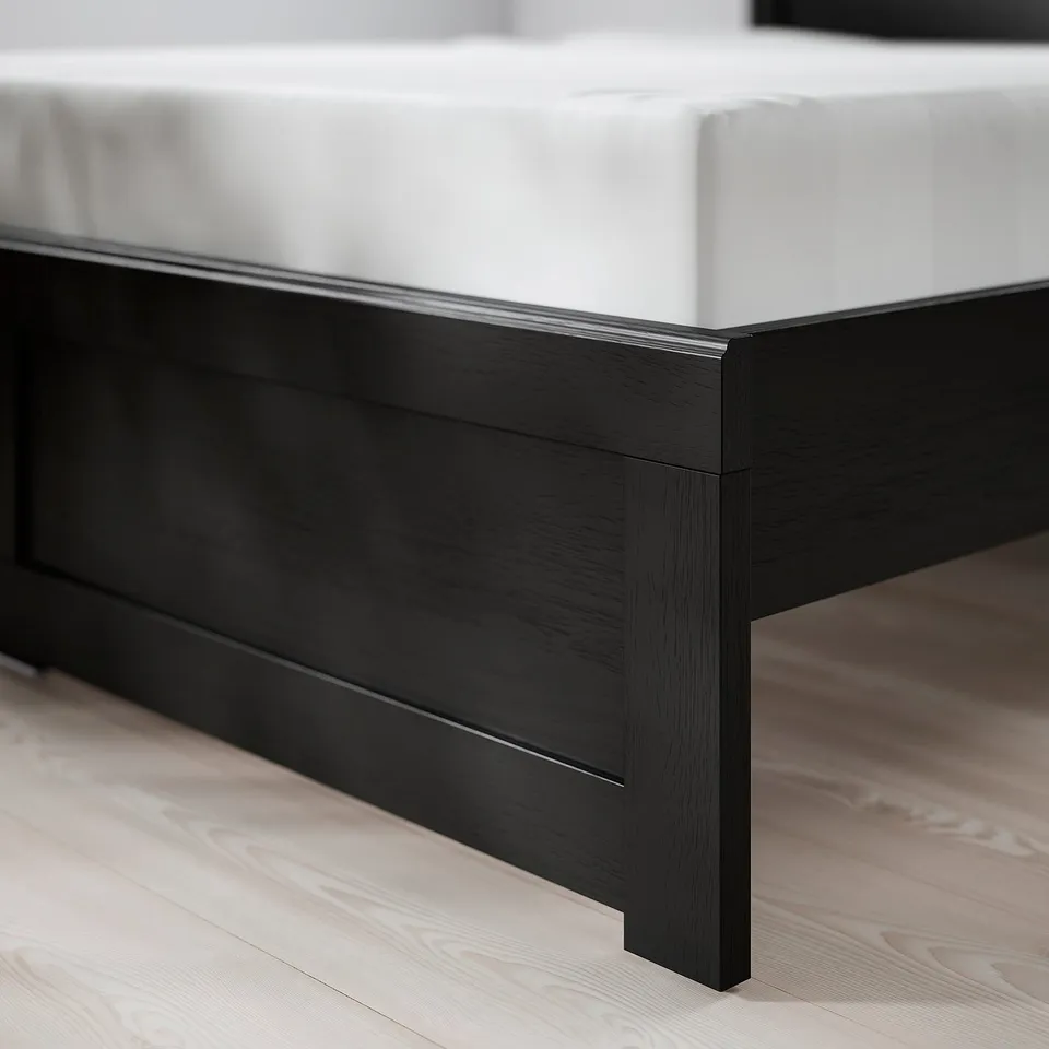 FÅGELFJÄLLET Bed frame, black oak effect, 150x200 cm